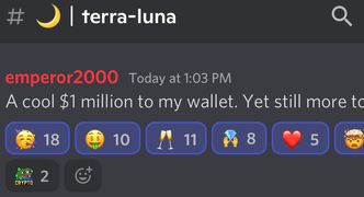 Emperor made $1M from Lunc 8.31.2022